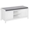 Shoe Bench Entryway Storage Organizer w/ Adjustable Shelf & Padded Seat