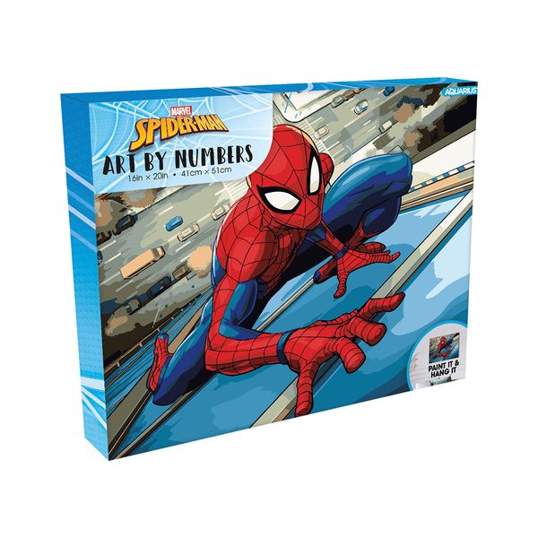 AQUARIUS Spider-Man Web Crawler Art by Numbers - 16 x 20 inches Spider-Man Themed Paint by Number for Adults & Kids - DIY Color by Number Paint Kit for Beginner - Officially Licensed