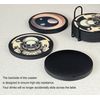 MECOWON Absorbent Coasters for Drinks with Holder - 6 Pack, Silicone, Round, Black, Dual-Sided Space-Themed Patterns