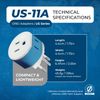 OREI Switzerland Travel Plug Adapter - 2 USA Inputs - 3 Pack - Type J