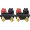 2 Pack Gold Plated Dual Binding Posts w 4mm Banana Plug Jacks