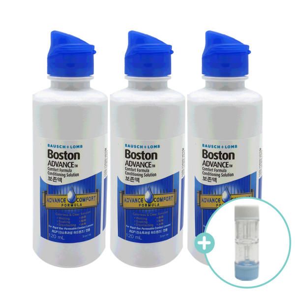 Boston Preservation Liquid 120ml x 3 + Hard Lens Case Dream Lens Cleaning Liquid