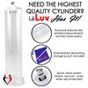 LeLuv 1.50" x 9" Penis Pump Vacuum Cylinder, Seamless Untapered Clear Acrylic Adult Toy with Measurement Marks and Locking Fitting