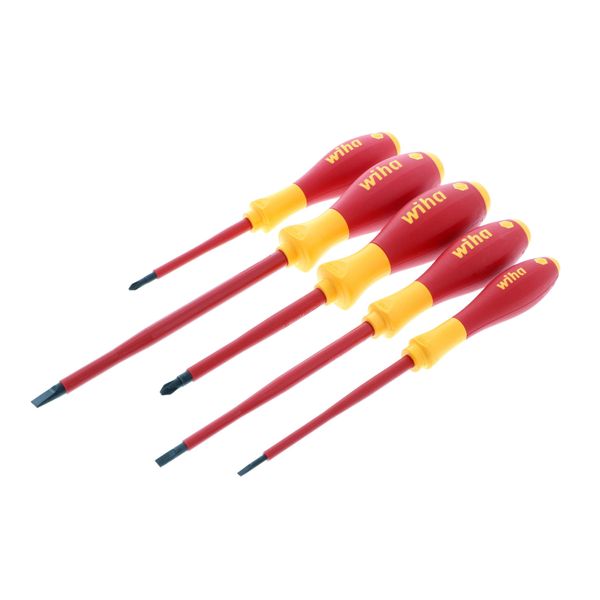 Wiha 32091 5-Piece 1000-Volt Slotted and Phillips Insulated Screwdriver Set