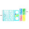 Ieron 7 Pcs Multi Shaped Drawing Templates Plastic Ruler, Creative Multi-Shaped Plastic Ruler Bundle, Multifunctional Geometric Drawing Ruler (Blue)