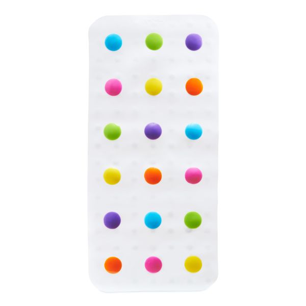 Munchkin Bath Mat, Dots, Bath Rug, Multicolor, 30.5x14.25 Inch, Rectangular, BPA Free, Latex Free