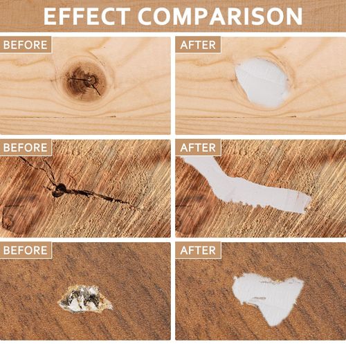 DEWEL Wood Putty, 29 Ounce White Wood Filler Putty, Wood Filler Paintable, Stainable, High-Capacity Wood Furniture Repair Kit Quickly Restore Wood Holes and Cracks on Wooden Furniture