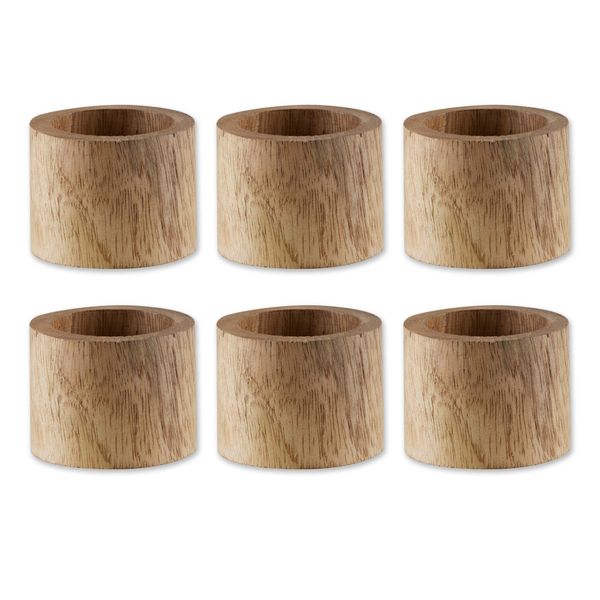 DII Basic Napkin Ring Collection, Decorative Rustic Farmhouse Style, Largest Set, Light Finish, 6 Piece