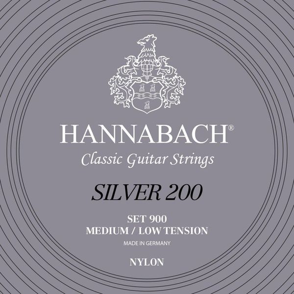 Hannabach Classical Guitar Strings Series 900 Medium-Low Tension Silver 200 - Set - 900MLT