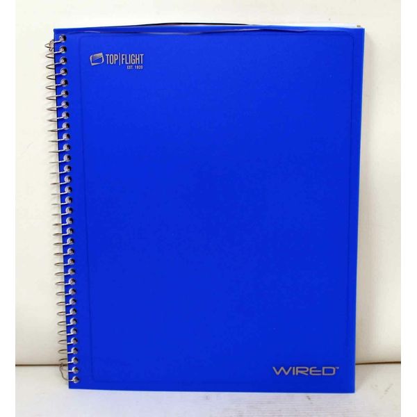 Top Flight Wired 3 Subject Wirebount Notebook Blue Color (See Description)