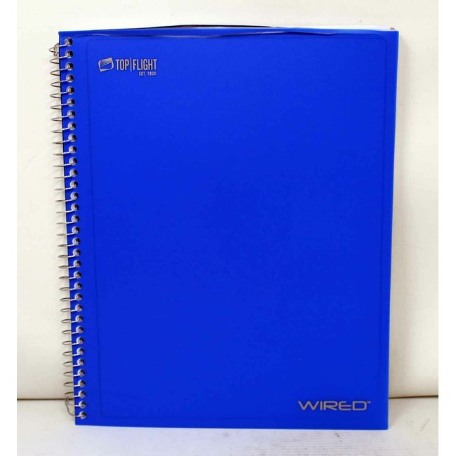 Top Flight Wired 3 Subject Wirebount Notebook Blue Color (See Description)