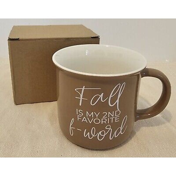 Fall Harvest Coffee Mug "Fall Is My 2nd Favorite F-Word" Brown  NIB!