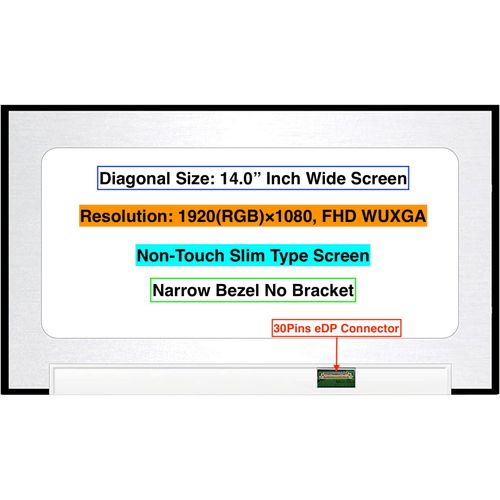 EM EMAJOR TECH New Screen Replacement for DELL DPN VF0T9 0VF0T9 OVF0T9 14.0 FHD Full-HD 1920 x 1080 Slim High End LCD LED Display Panel with Set of Tape and Tools