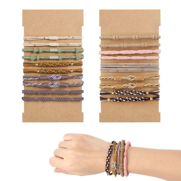 20 Stück Haargummis Mädchen Boho, 5 Stile Haargummi Armband Elastische Haarbänder Hair Tie Bracelet Niedliche Haargummi Damen Boho für Dickes Haar Pferdeschwänze, Keine Beschädigung