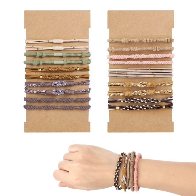 20 Stück Haargummis Mädchen Boho, 5 Stile Haargummi Armband Elastische Haarbänder Hair Tie Bracelet Niedliche Haargummi Damen Boho für Dickes Haar Pferdeschwänze, Keine Beschädigung