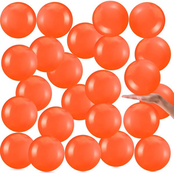 Yinder 24 Pieces Inflatable Beach Ball 6 Inches Mini Beach Balls for Halloween Theme Party DIY Ball for Swimming Pool Theme Party Decorations Favors Supplies(Orange)