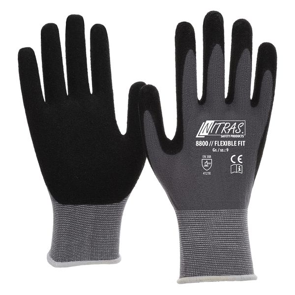 Nitras 8800 3 Pairs Flexible Fit Work Gloves, White, XL