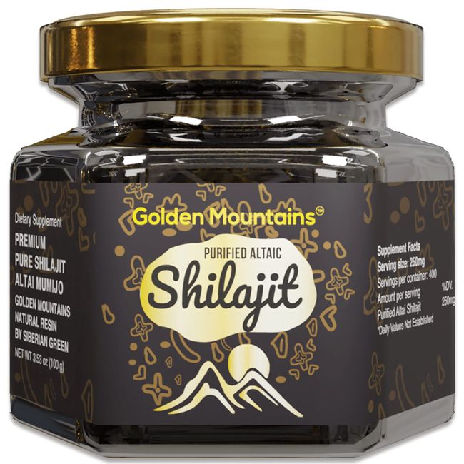 Pure Authentic Siberian Altai "Golden Mountains" Shilajit Resin 100g 3.53oz - Measuring Spoon – Quality & Safety Certificate in each Box