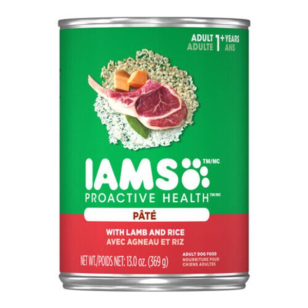 IAMS Proactive Health Pat? Adult Wet Dog Food Pate w/Lamb & Rice, 12Each/13.2 Oz