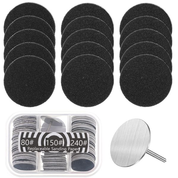 75Pcs Nail Drill Sanding Bands 25mm Sanding Disc Nail Drill Bit Flat Nail Drill Bits Sanding Bits for Nail Drill for Manicure Pedicure Tool (#80#150#240 Grit)(Black)