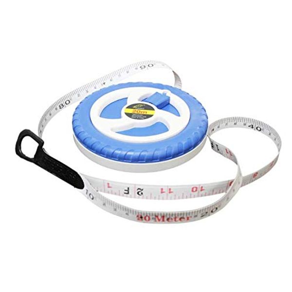 Bahob® Fiberglass Tape Measure Builders Surveyors Long Reel Roll Measuring Tape 20m/66ft and 30m/100ft (20M)