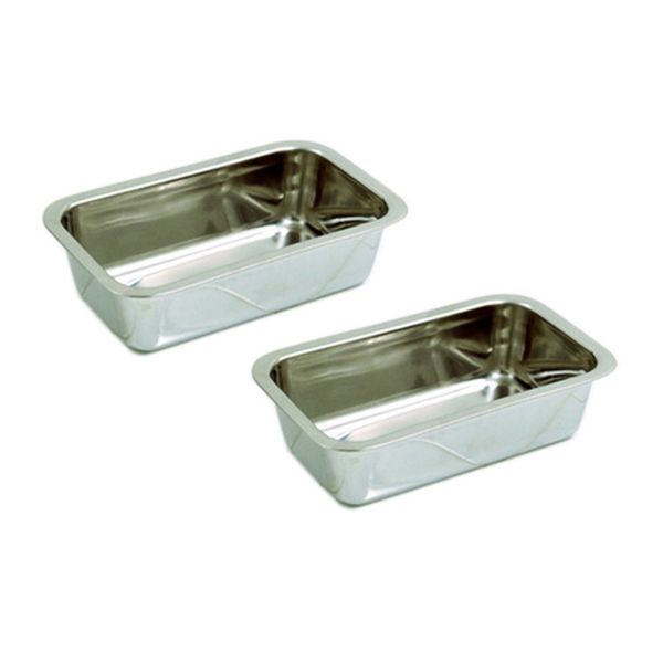 Happy Sales HSB-SSL2, Stainless Steel 8.5 Inch Loaf Pan, Set of 2