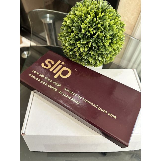 SLIP Pure Silk Sleep Mask Burgundy / Plum Color New in Sealed Box