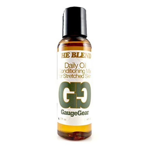 Gauge Gear The Blend (2 oz) | Daily Oil Conditioning Mix for Pierced or Stretched Skin | 100% Natural Piercing Aftercare w/Jojoba Oil | Helps w/Inserting Plugs & Tapers