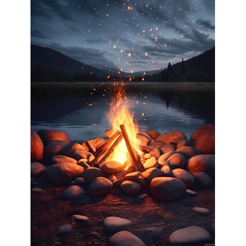 EATUKYIC 5D The Burning Campfire Diamond Painting Kits for Adults DIY Camping Diamond Art Kits for Beginner Full Drill Camping Diamonds Painting Gem Art for Gift Wall Decor 12x16 inch
