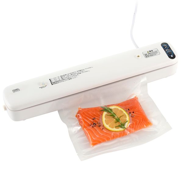 Ohm Electric COK-E-SL02 08-0725 OHM Vacuum Sealer Vacuum Sealer Sealer Sealing Packer Sealed Packer Deaerator White Compact Stylish Food Storage