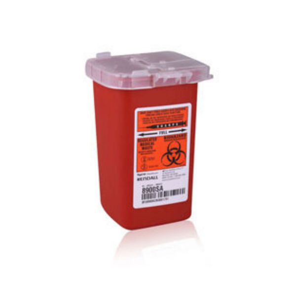 10 PCS OF SHARPS CONTAINER RED 1 QUART 8900SA PHLEBOTOMY  COVIDIEN