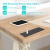 4 LEAF Recessed Power Strip USB C 65W,Flush Mount Desktop Power Outlets Black