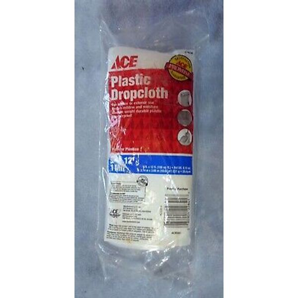 ACE Hardware Plastic Dropcloth 1 mil 9x12' 108 SqFt Interior Exterior Med Weight