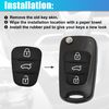 sourcing map 3 Buttons Car Remote Fob Case Insert Rubber Pad Keypad for Hyundai