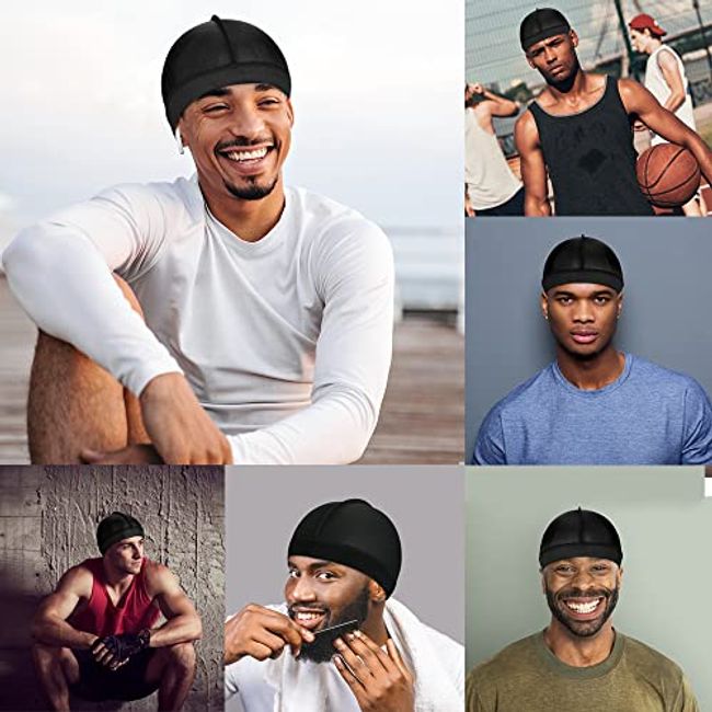 4PCS Silky Durags for Men Women 360 Waves with 1 Wave Cap, Silky Satin  Durag Extra Long Tails