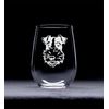 Wire Fox Terrier themed, dog stemless wine glass, 17 oz.