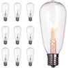 10 Pack Edison Replacement Light Bulbs,7-Watt E17 Screw Base ST40 Replacement Cl