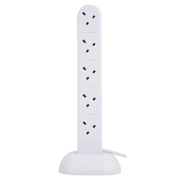 pro elec 2810 10 Gang Extension Tower with 2m Cable , white