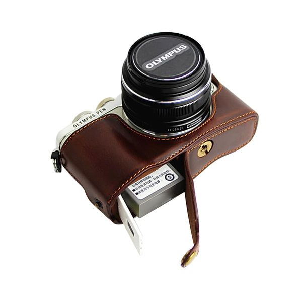 SIUTATDSH Camera Case, PU Leather, Compatible with Olympus Olympus PEN E-PL10 E-PL9 E-PL8 E-PL7 Case, Liner Case, Camera Holder, Shockproof and Shock Resistant, Tripod Mounted, Battery Replaceable