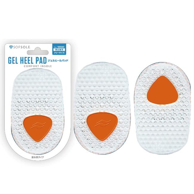 SOFSOLE 18593 Unisex Point Insole, Gel Heel Pad, Layered Type, One Size Fits Most