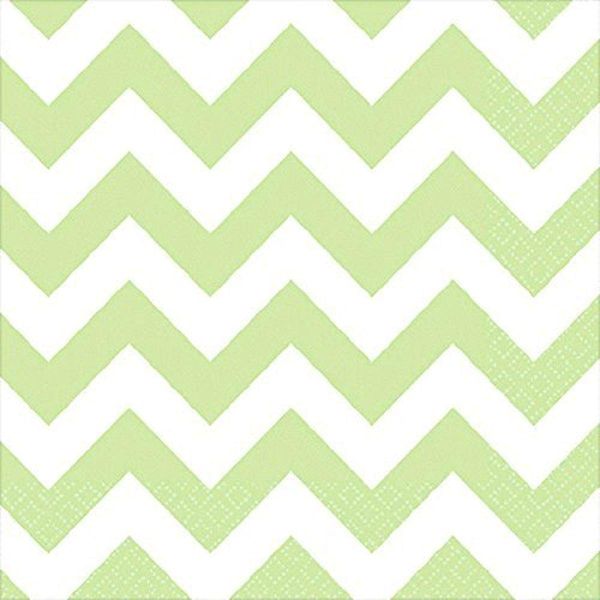 amscan Perfect Disposable Chevron Print Beverage Childrens Party Napkins (Pack 16