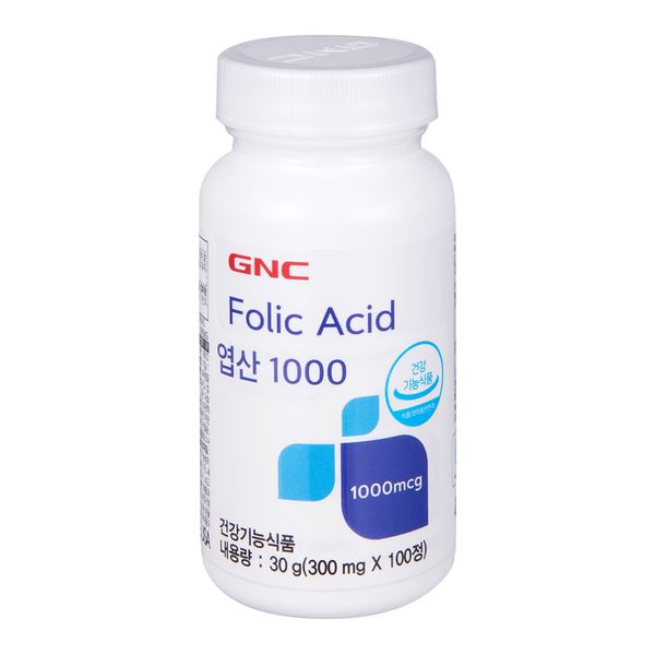 GNC Folic Acid 1000, 100 Tablets, 1 Pack, 100 Tablets