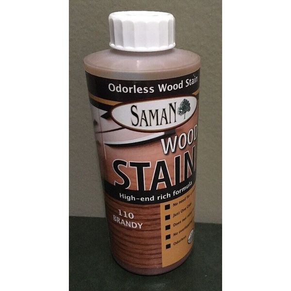 SamaN Interior Water Based Stain for Fine Wood, Brandy, 12 oz