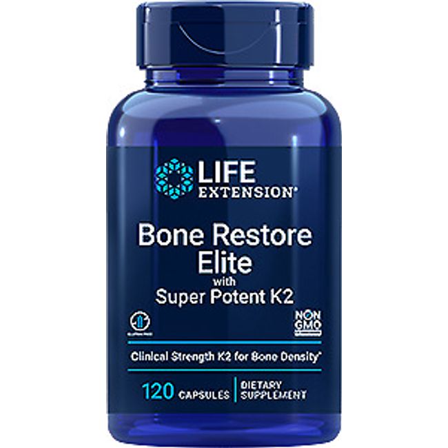 Life Extension Bone Restore Elite with Super Potent K2, 120 Count