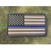 Subdued Thin Blue Line American Flag PVC Patch