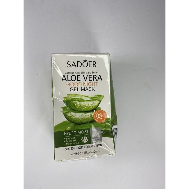 Sadoer Aloe Vera Good Night Gel Mask, 20pc, Moisturizer Free Shipping!