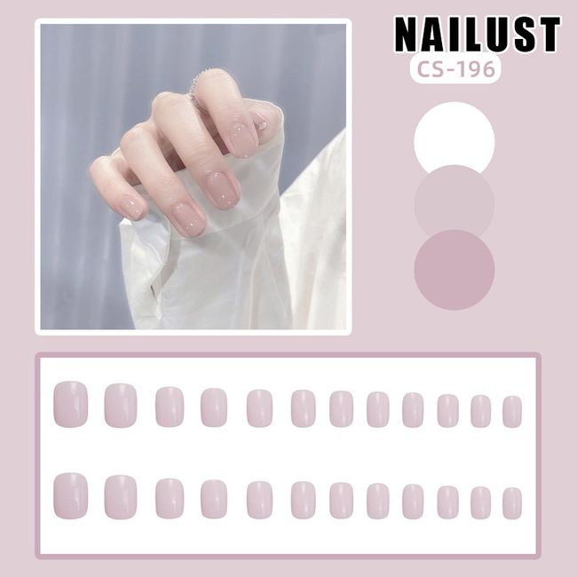 Nails Hands Fingers  [Set of 24] Nail Tips Nail Tips Nail Stickers False Nails False Nails Present Paste Nails Peelable Summer Nails Nail Supplies Nail Art Nail Parts NAILUST