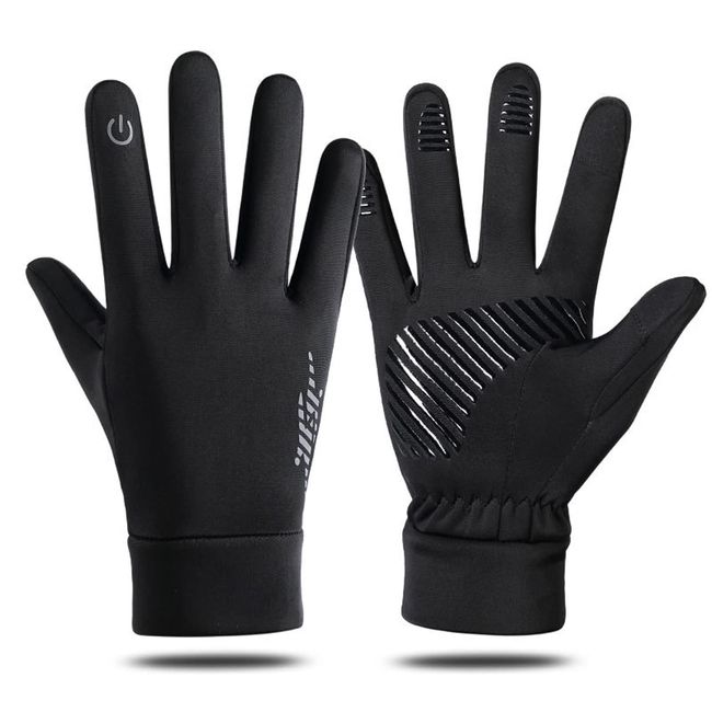 Hsdvdva Fahrradhandschuhe Herren Damen Winter Handschuhe Warme Winddichte rutschfeste Touchscreen Sporthandschuhe für Outdoor Laufen Skifahren Motorrad Radfahren Schwarz L