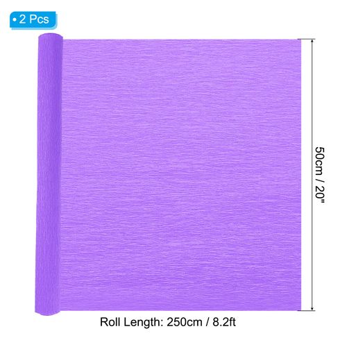 PATIKIL 8.2ft Crepe Paper Roll, 2 Roll 20" Width Soft Paper Streamer Sheet for Craft Flower Making Wrapping Party Birthday Wedding Decoration, Light Purple