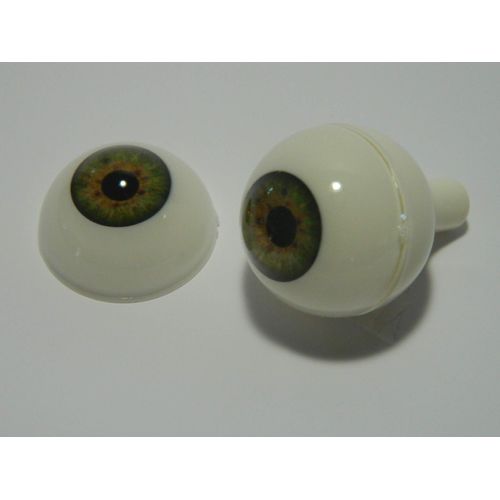 Pair of Realistic Acrylic Eyes for Halloween Props, Masks, Dolls or Bears (Green 26mm)